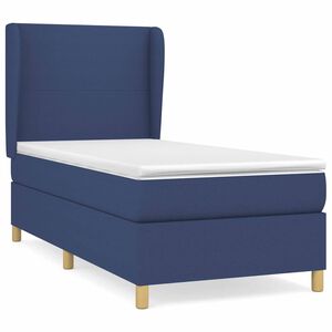 vidaXL Boxspring met matras stof blauw 80x200 cm