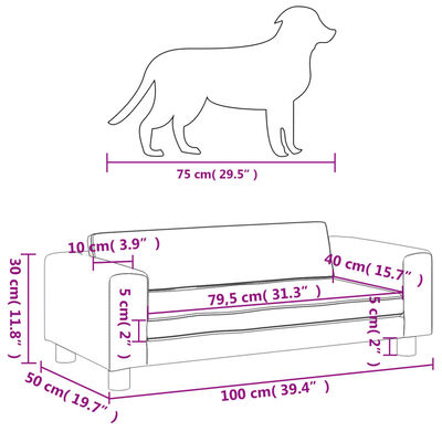 vidaXL Hondenmand met verlengstuk 100x50x30 cm fluweel donkergrijs