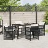 vidaXL Tuin eettafelset 5 pcs Zwart poly rattan