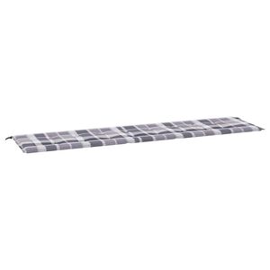 vidaXL Tuinbankkussen 200x50x4 cm oxford stof ruitpatroon grijs