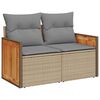 vidaXL 7-delige Loungeset met kussens poly rattan beige