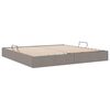 vidaXL Opslag bed met matras met hoofdeinde Taupe 200 x 200 cm Stof
