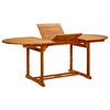 vidaXL Tuintafel (150-200)x100x75 cm massief acaciahout