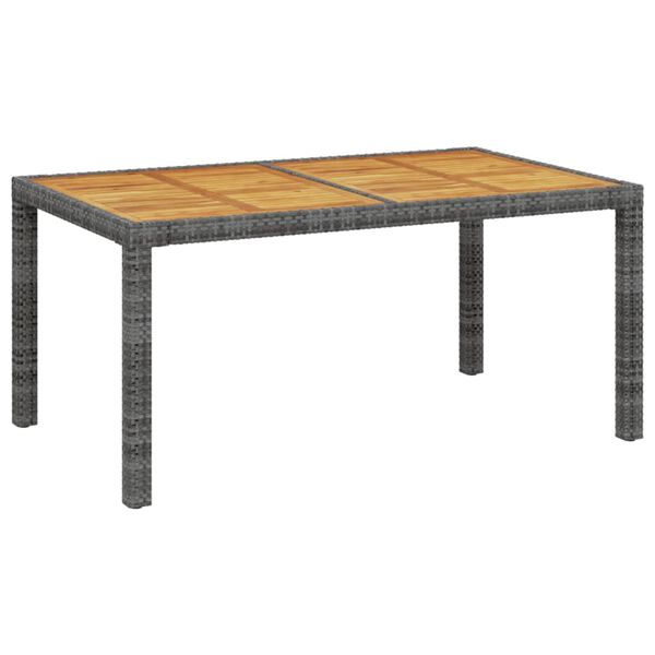 vidaXL 5-delige Tuinset met kussens poly rattan grijs