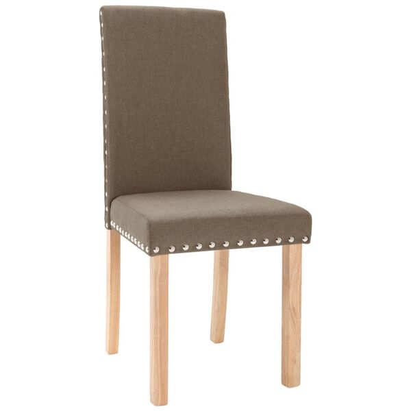 vidaXL Eetkamerstoelen 6 st stof taupe