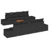 vidaXL Tuinbankenset met kussen 9 pcs Zwart poly rattan