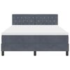 vidaXL Boxspringbed met matras Donkergrijs 160 x 200 cm Fluweel
