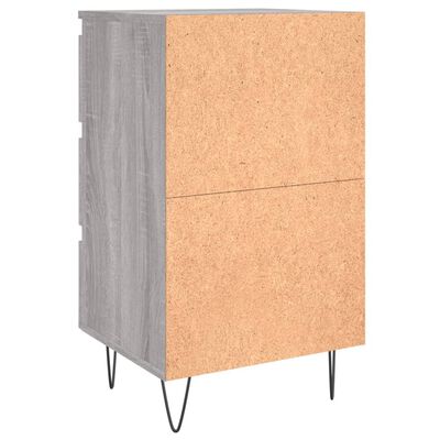 vidaXL Nachtkastjes 2 st 40x35x69 cm bewerkt hout grijs sonoma eiken