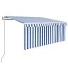 vidaXL Elektrisch zonnescherm 3 x 2,5 m Blauw en Witte Streep