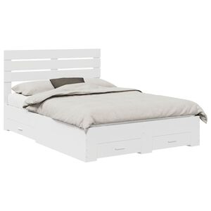 vidaXL Bedframe met lade met hoofdeinde met opslag Bewerkt hout
