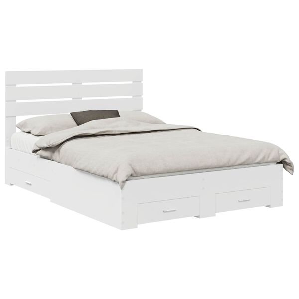 vidaXL Bedframe met lade met hoofdeinde met opslag Bewerkt hout