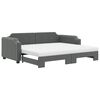 vidaXL Slaapbank onderschuifbed matrassen 80x200 cm stof donkergrijs