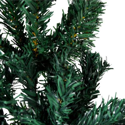 vidaXL Kunstkerstboom half met standaard smal 240 cm groen