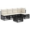 vidaXL Tuinbankenset 6 st Zwart poly rattan