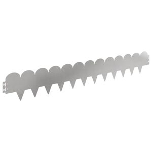 vidaXL Gazonrand 30 pcs 103 x 15 cm Staal Zilverkleurig