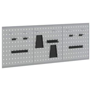 vidaXL Gereedschap Wandpaneel 3 st Grijs 150 x 1 x 60 cm
