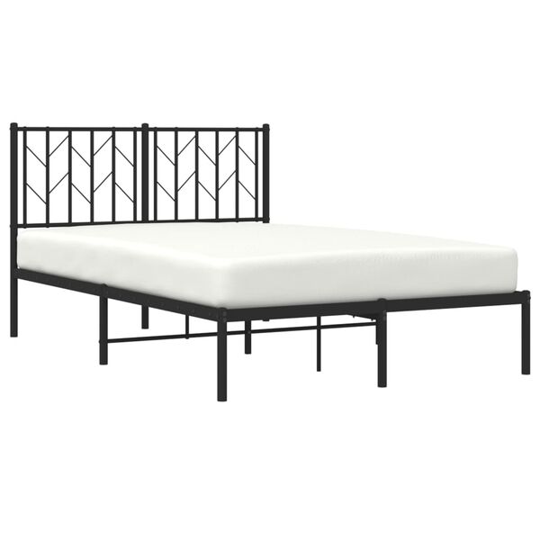 vidaXL Bedframe met hoofdbord metaal zwart 120x200 cm