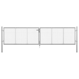 vidaXL Tuinpoort gegalvaniseerd staal 400x75 cm zilver