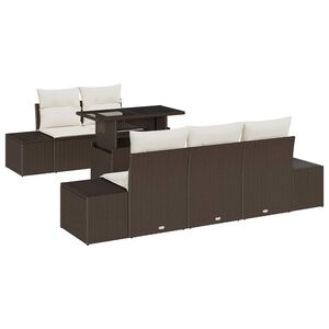 vidaXL Tuin Sofa Set met kussen met opslag 6 pcs Bruin en Cr&egrave;me