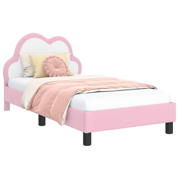 vidaXL Bedframe voor kinderen met hoofdbord Roze 80 x 160 cm PU