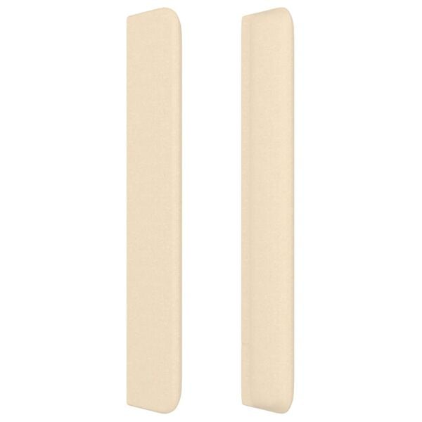 vidaXL Hoofdbord met randen 83x16x118/128 cm stof cr&egrave;mekleurig