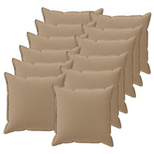 vidaXL Kussensloop 12 st HOUTEN Taupe 40 x 40 cm Polyester