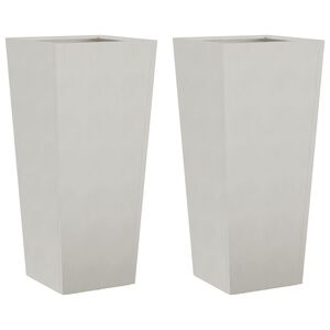vidaXL Plantenbakken 2 st 35x35x75 cm roestvrij staal