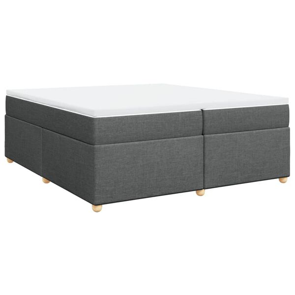 vidaXL Boxspring met matras stof donkergrijs 200x200 cm