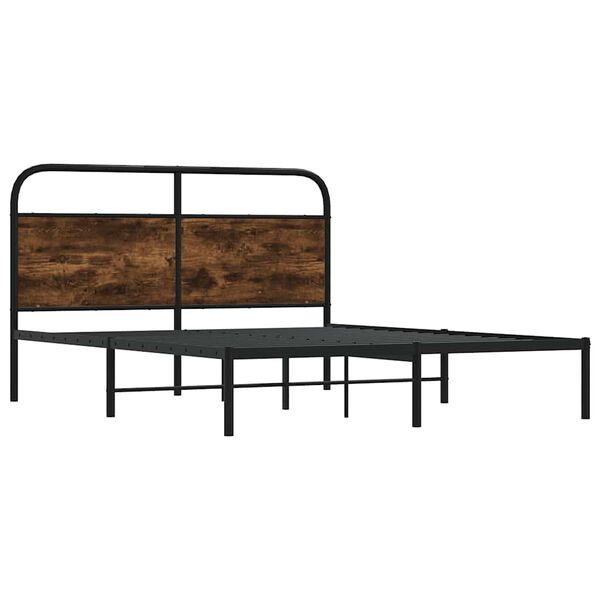 vidaXL Bedframe zonder matras bewerkt hout gerookt eiken 140x190 cm