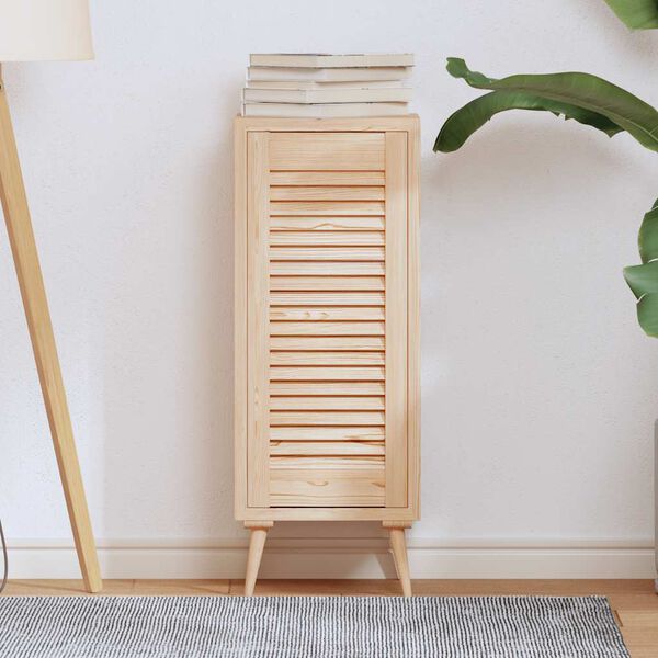 vidaXL Kastdeur met lamellen 69x29,5 cm massief grenenhout