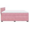 vidaXL Boxspring met matras fluweel roze 180x200 cm