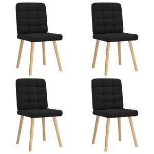 vidaXL Eetkamerstoelen 4 st stof zwart