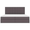 vidaXL Opbergbed met LED met matras Grijs 200 x 200 cm Nep Leer