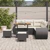 vidaXL Tuin Sofa Set met kussen 8 pcs Zwart en Cr&egrave;me poly rattan
