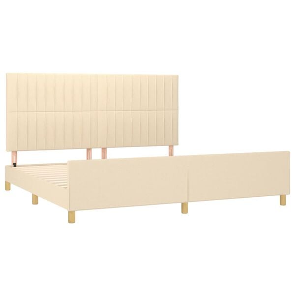vidaXL Bedframe zonder matras stof cr&egrave;mekleurig 200x200 cm