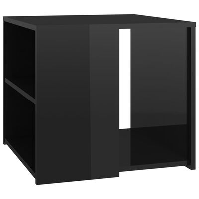 vidaXL Bijzettafel 50x50x45 cm bewerkt hout hoogglans zwart