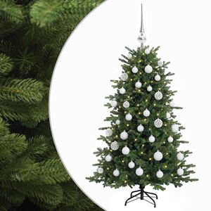 vidaXL Kunstkerstboom met kerstbal 120 cm 150 LED's Warmwit