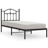vidaXL Bedframe met hoofdbord metaal zwart 90x190 cm