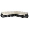 vidaXL Tuinbankenset 9 pcs Zwart en Cream Wit poly rattan