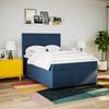 vidaXL Boxspring met matras stof blauw 160x200 cm