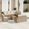 vidaXL 9-delige Loungeset met kussens poly rattan beige