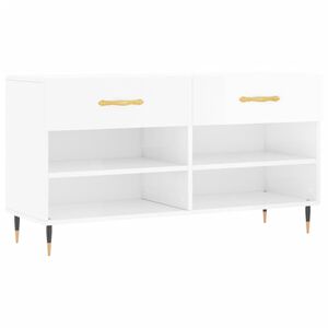vidaXL Schoenenbank 102x35x55 cm bewerkt hout hoogglans wit