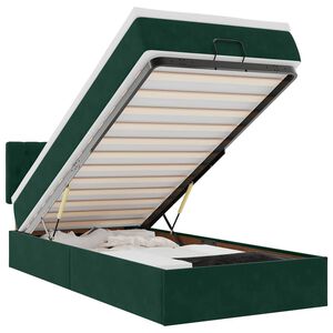 vidaXL Ottoman bed met matras 80x200cm fluweel donkergroen