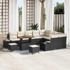 vidaXL Tuin Sofa Set met opslag 12 pcs Zwart Poly riet