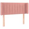 vidaXL Hoofdbord met randen 93x16x78/88 cm fluweel roze