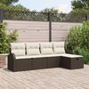 vidaXL Tuin Sofa Set 5 pcs Bruin en cr&egrave;me 234 x 117 x 85 cm Poly riet