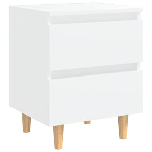 vidaXL Nachtkastje met massief grenenhouten poten 40x35x50 cm wit