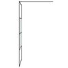 vidaXL Inloopdouchewand 90x195 cm halfmat ESG-glas zwart