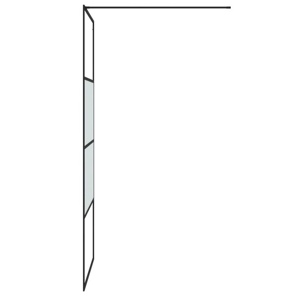 vidaXL Inloopdouchewand 90x195 cm halfmat ESG-glas zwart