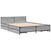 vidaXL Bedframe met lades bewerkt hout grijs sonoma eiken 135x190 cm